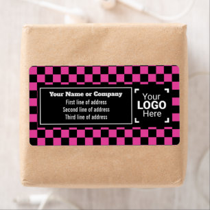 Hot Pink & Black Squares - Checked Small Business