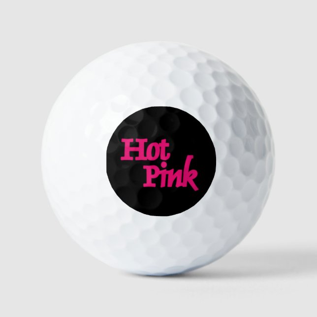 Hot Pink Black value golf balls 12 pk (Front)