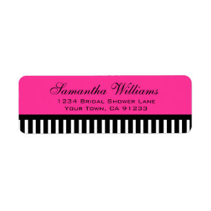 Hot Pink Black & White Stripes