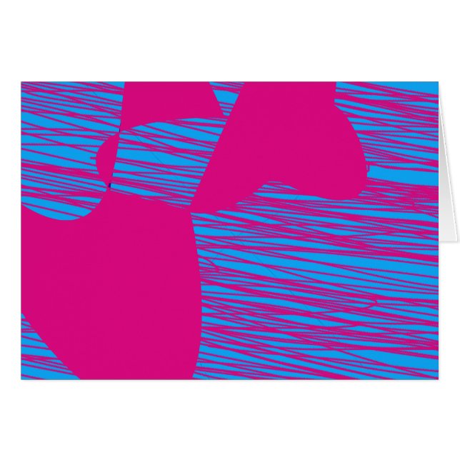 Hot Pink Blob Fuchsia and Teal Abstract Art (Front Horizontal)