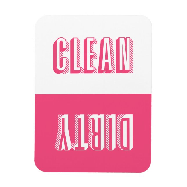 Hot Pink Block Modern Typography Dishwasher Magnet (Vertical)
