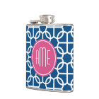 Hot Pink & Blue Geometric Pattern Monograms