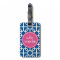 Hot Pink & Blue Geometric Pattern Monograms
