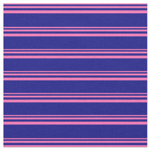 Hot Pink & Blue Striped Pattern Fabric