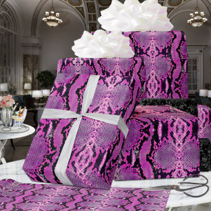 Hot Pink Boa Constrictor Snakeskin Wrapping Paper