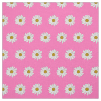 Hot Pink Bohemian Daisy Pattern Fabric