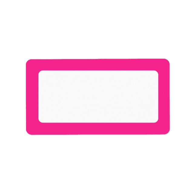 Hot pink border plain blank label (Front)
