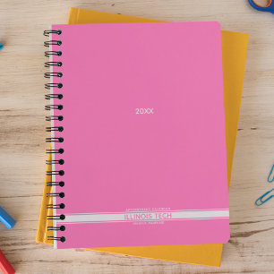Hot Pink Bottom Stripe Spiral Weekly Planner