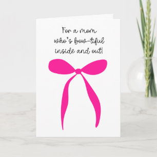 Hot Pink Bow Mother's Day Card