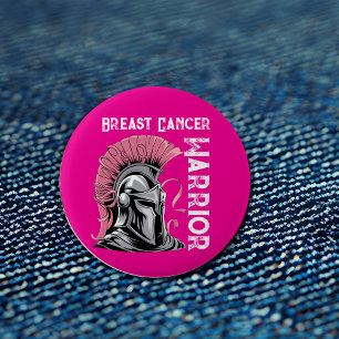 Hot Pink Breast Cancer Warrior 6 Cm Round Badge