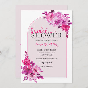 Hot Pink Bridal Shower Ideas Invitation