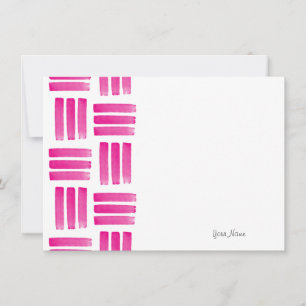 Hot Pink Brushstrokes Pattern Card