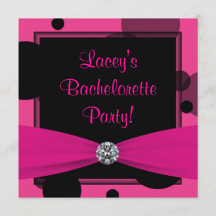 Hot Pink Bubbles Hot Pink Bachelorette Party Invitation