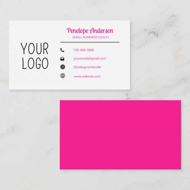 Hot Pink Business Card (Front/Back)