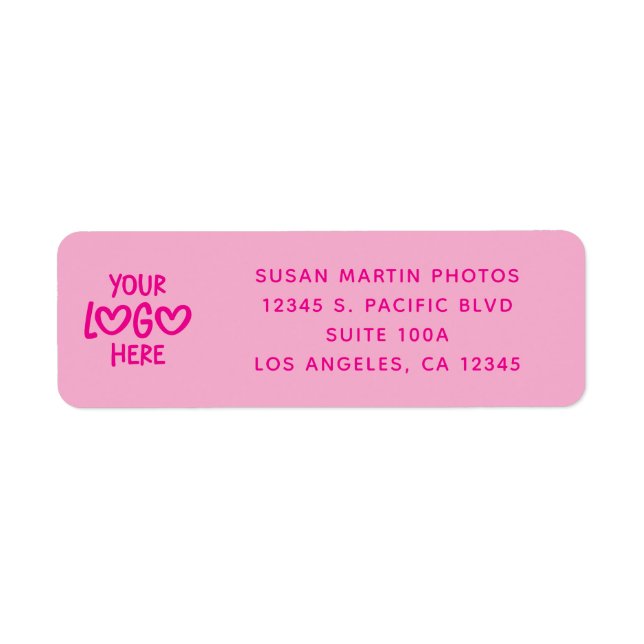 Hot Pink Business Logo Modern Minimalist (Front)