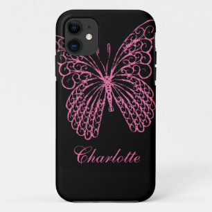 Hot Pink Butterfly iPhone 5 Case-Mate ID Case