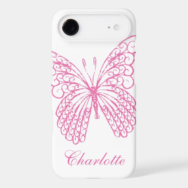 Hot Pink Butterfly iPhone 7 Case (Back)