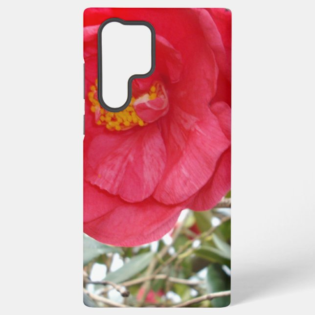 Hot Pink Camellia Growing On A Tree, Samsung Galaxy S22 Ultra Case (Back)