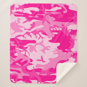 hot pink camo camouflage sherpa blanket