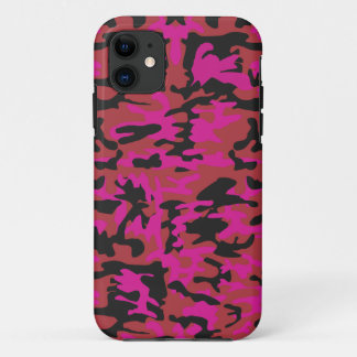 Hot pink camo pattern iPhone 11 case
