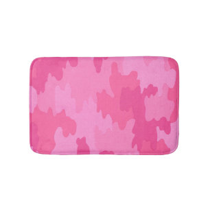 Hot Pink Camouflage Bath Mat