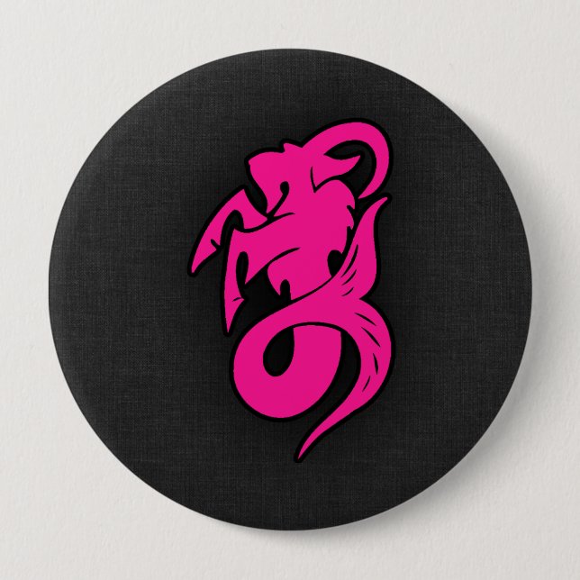 Hot Pink Capricorn 10 Cm Round Badge (Front)