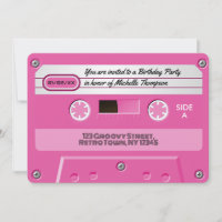 Hot-Pink Cassette Retro Birthday Party