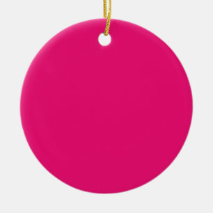 Hot Pink ceramic round ornament