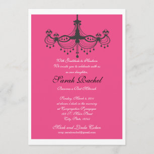 Hot Pink Chandelier Invitation