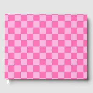 Hot Pink Checkerboard Guest Book