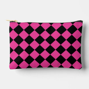 Hot Pink Checkers Accessory Pouch