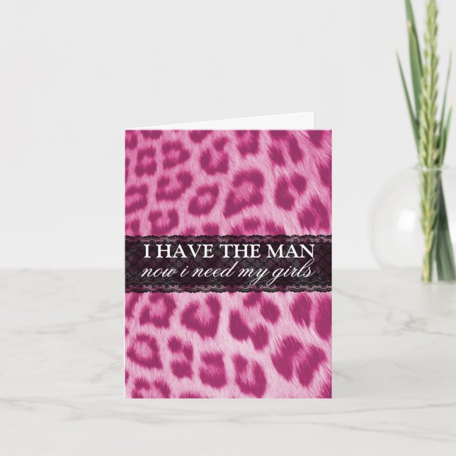 Hot Pink Cheetah Print Bridesmaid Request Card (Front)