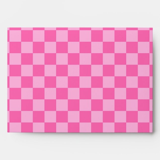 Hot Pink Chequerboard Envelope (Front)