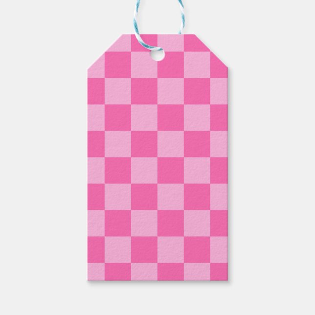 Hot Pink Chequerboard Gift Tags (Front)