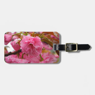 Hot Pink Cherry Blossom Flowers Luggage Tag