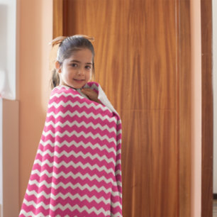 Hot Pink Chevron Fleece Blanket