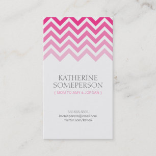 Hot Pink Chevron Ombre Mum Calling Cards