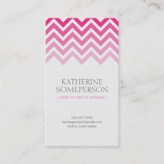 Hot Pink Chevron Ombre Mum Calling Cards