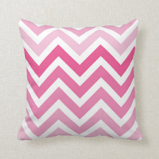 Hot Pink Chevron Ombre ZigZag Pattern Cushion