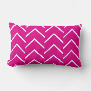 Hot Pink Chevron Tribal Print Lumbar Cushion