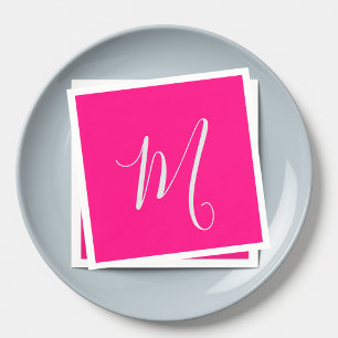hot pink- chic monogram napkin