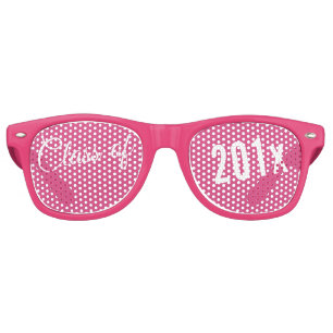 Hot Pink - Class of with Custom Year & High School Retro Sunglasses