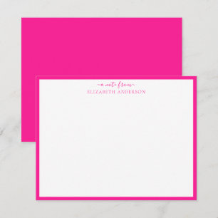 Hot Pink Classic Border Note Card