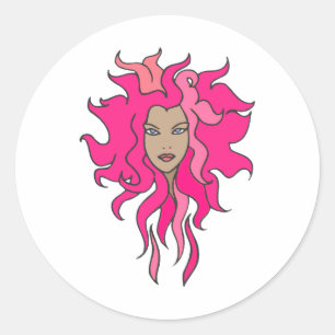 Hot Pink Classic Round Sticker