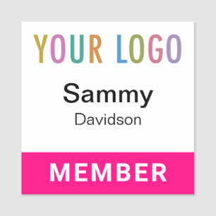 Hot Pink Club Member Badge Event Logo Square Pin
