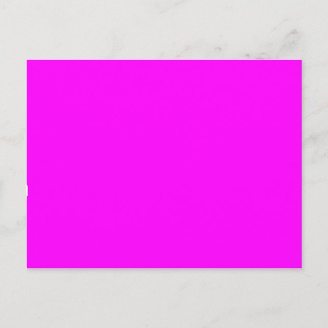 Hot Pink Colour Customised Designer Postcard (Front)
