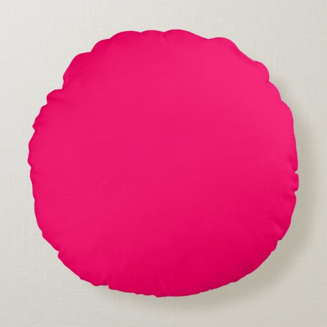 Hot Pink Colour Round Cushion (Front)