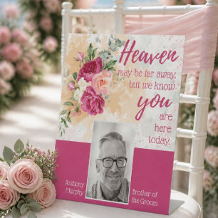 Hot Pink Colour Splash Wedding Memorial Chair Pedestal Sign