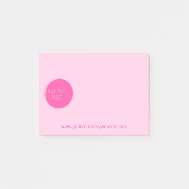 HOT PINK COMPANY LOGO TEMPLATE CUSTOM BUSINESS POST-IT NOTES (Front)