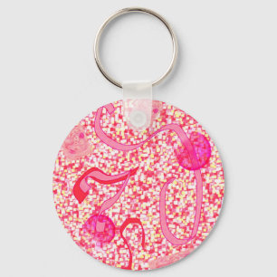 Hot Pink Confetti Key Ring